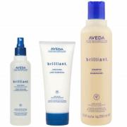 Aveda Pflege Trio für Haarglanz Brilliant Shampoo, Conditioner & Hair ...