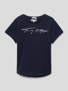 Tommy Hilfiger Kids T-Shirt mit Label-Print in Marineblau, Größe 110