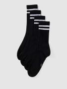 REVIEW Socken mit Kontraststreifen im 4er-Pack in Black, Größe 39/42