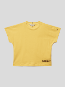 Tommy Hilfiger Teens T-Shirt mit Brand-Schriftzügen in Gelb, Größe 140