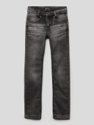 Blue Effect Jeans mit Label-Patch Modell 'Nos' in Mittelgrau Melange, ...