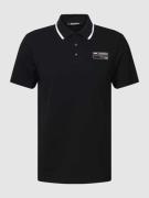 Karl Lagerfeld Beachwear Poloshirt mit Label-Patch in Black, Größe M