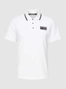Karl Lagerfeld Beachwear Poloshirt mit Label-Patch in Weiss, Größe S