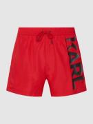 Karl Lagerfeld Beachwear Badehose mit Logo-Print in Rot, Größe S