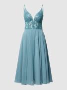 Swing Cocktailkleid mit Paillettenbesatz in Bleu, Größe 40