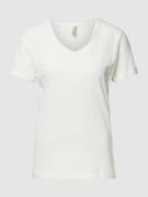 Soyaconcept T-Shirt mit V-Ausschnitt Modell 'Babette' in Offwhite, Grö...