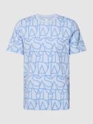 ADIDAS SPORTSWEAR T-Shirt aus Baumwolle mit Allover-Print in Hellblau,...