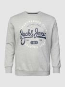 Jack & Jones Plus PLUS SIZE Sweatshirt mit Label-Print in Hellgrau Mel...