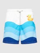 MC2 Saint Barth Badehose mit Allover-Muster Modell 'GUSTAVIA' in Blau,...