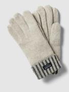 EEM Handschuhe mit Label-Detail in Hellgrau, Größe L
