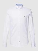 Tommy Hilfiger Tailored Slim Fit Business-Hemd mit Logo-Stitching in W...