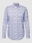 Jake*s Business-Hemd mit Allover-Muster in Weiss, Größe 39/40
