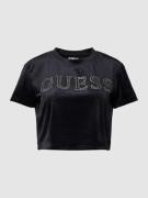 Guess Activewear Cropped T-Shirt mit Strasssteinbesatz Modell 'COUTURE...