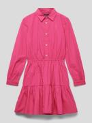 Polo Ralph Lauren Teens Kleid im Stufen-Look mit Knopfleiste in Pink, ...