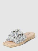Espadrij Slides mit Allover-Muster Modell 'Carré' in Hellblau, Größe 4...