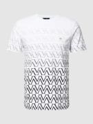 19V69 Italia T-Shirt mit Allover-Print in Weiss, Größe XXL