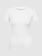 Jake*s Casual Damen T-Shirt aus Viskose-Elasthan-Mix in Feinripp-Optik...