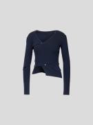 Jacquemus Cropped Longsleeve mit Cut Outs in Marine, Größe 40