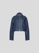 Jacquemus Cropped Jeansjacke mit Cut Outs in Marine, Größe 38
