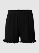 ONLY CARMAKOMA PLUS SIZE Shorts mit Volantsaum in Black, Größe 52