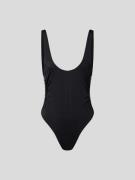 Stella Mc Cartney Badeanzug mit Galonstreifen in Black, Größe XS