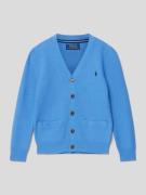 Polo Ralph Lauren Teens Cardigan mit Label-Stitching in Blau, Größe 15...
