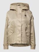 Blauer Usa Jacke mit Kapuze in Beige, Größe XS