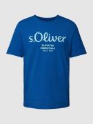 s.Oliver RED LABEL T-Shirt mit Label-Print in Royal, Größe S