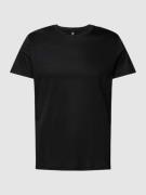 Desoto T-Shirt mit geripptem Rundhalsausschnitt in Black, Größe S