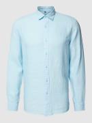 MCNEAL Tailored Fit Freizeithemd mit Label-Stitching in Bleu, Größe S