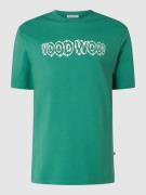Wood Wood T-Shirt mit Logo Modell 'Bobby' in Gruen, Größe M