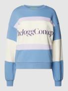 TheJoggConcept Sweatshirt mit Label-Print in Hellblau, Größe XS
