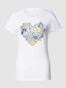 Liu Jo White T-Shirt mit Label-Motiv-Print in Offwhite, Größe S