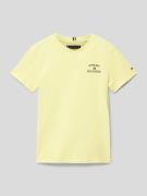 Tommy Hilfiger Teens T-Shirt mit Label-Print in Gelb, Größe 128