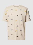 MCNEAL T-Shirt mit Motiv-Stitching in Beige, Größe M