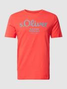 s.Oliver RED LABEL T-Shirt mit Label-Print in Orange, Größe S