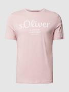 s.Oliver RED LABEL T-Shirt mit Label-Print in Rosa, Größe S