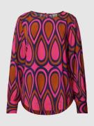 Emily Van den Bergh Bluse mit Allover-Muster aus Viskose in Pink, Größ...