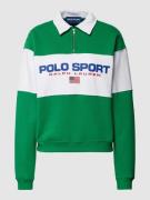 Polo Sport Sweatshirt in Two-Tone-Machart in Gruen, Größe XS