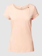 Ragwear T-Shirt mit Zierknöpfen in Apricot, Größe XS