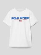Polo Sport T-Shirt in melierter Optik in Weiss, Größe S