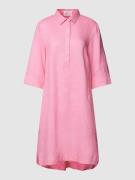 Christian Berg Woman Blusenkleid aus Leinen mit Umlegekragen in Pink, ...