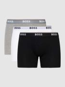 BOSS Trunks mit Logo-Bund im 3er-Pack Modell 'Power' in Mittelgrau Mel...