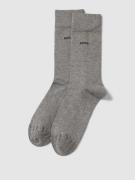 BOSS Socken mit Label-Print im 2er-Pack in Mittelgrau, Größe 39/42