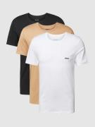 BOSS T-Shirt mit Label-Stitching im 3er-Pack in Camel, Größe XL