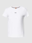 BOSS T-Shirt mit Label-Stitching Modell 'Eventsa' in Weiss, Größe L