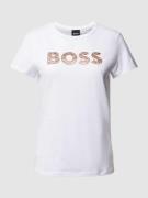 BOSS T-Shirt mit Logo-Detail Modell 'Eventsa' in Offwhite, Größe XS