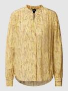 BOSS Blusenshirt aus Seide mit Animal-Print Modell 'Banora' in Neon Ge...