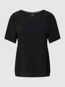 BOSS T-Shirt mit geripptem Rundhalsausschnitt Modell 'Ilyeana' in Blac...
