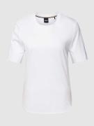 BOSS T-Shirt mit Rundhalsausschnitt Modell 'EHALITA' in Weiss, Größe S